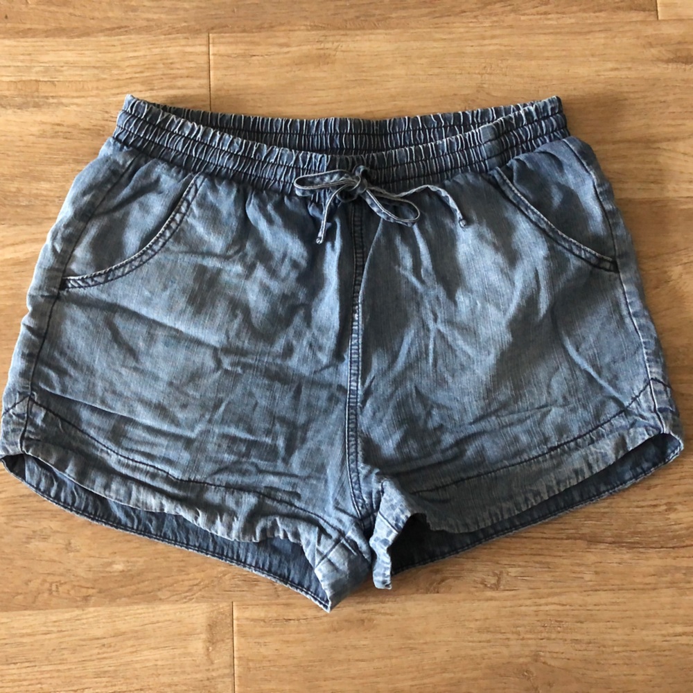Soft, High-Waisted “Denim” shorts